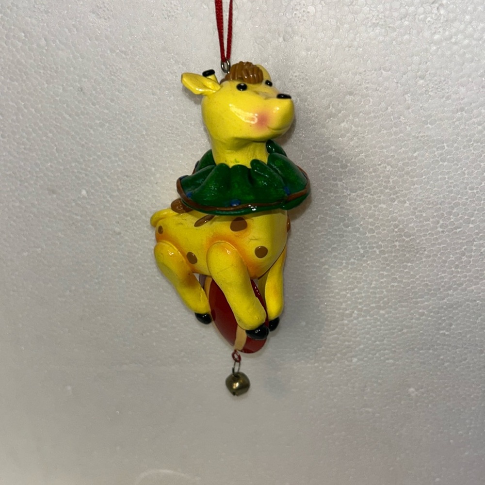 Vintage Colorful Circus Themed Giraffe Christmas Ornament - Picture 4 of 7